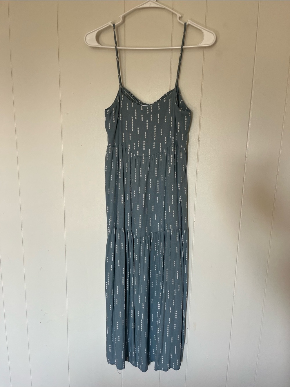 Carly Jean Los Angeles Dusty Blue Printed Maxi Dress